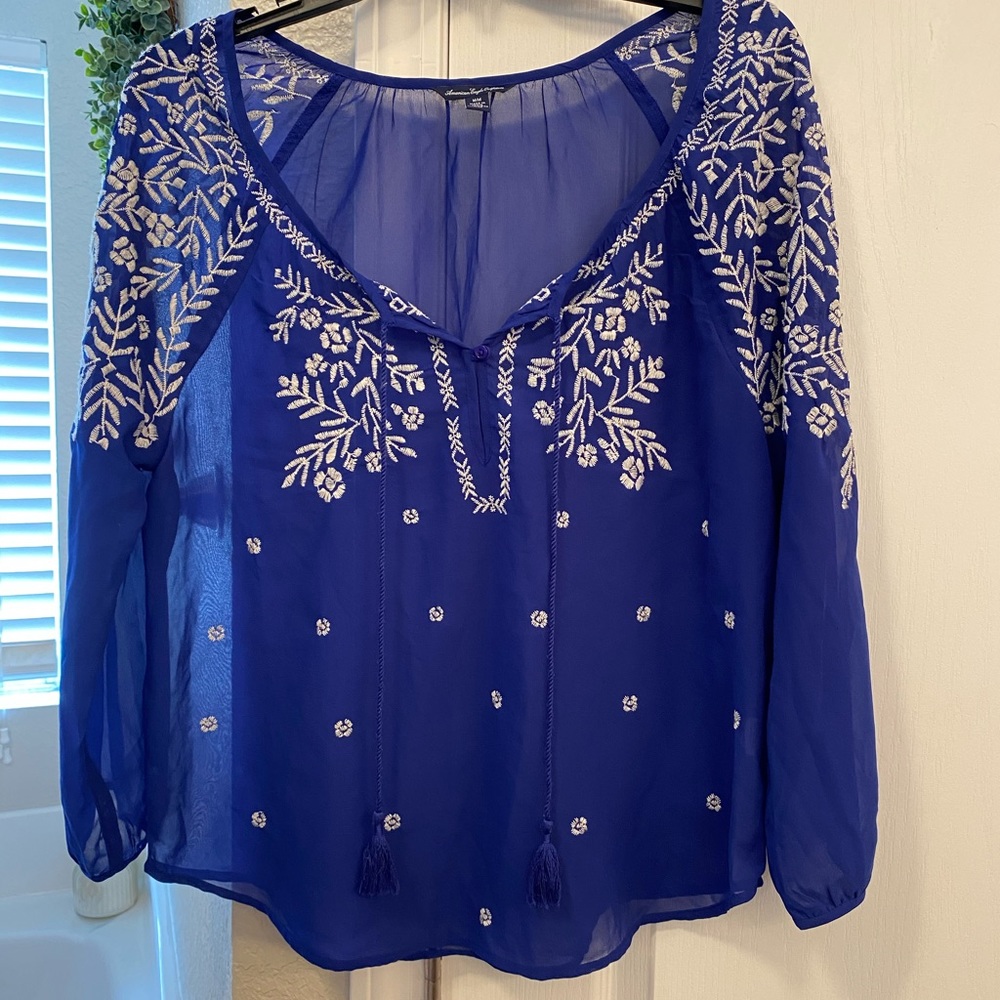 American Eagle Embroidered Blouse